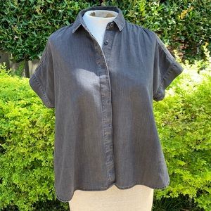 Madewell Black Short Sleeve Button Up